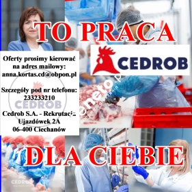 Mł. Specjalista ds. Technologii w Dziale Technologii i Wdrożeń (K/M) Zakład Drobiarski w Kutnie