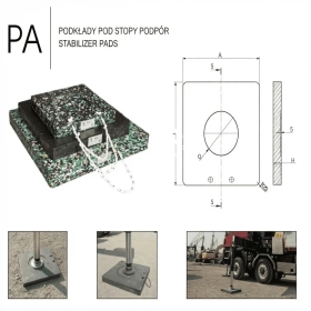 Podkład pod stopy podpór  żuraw, dźwig