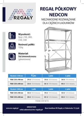 Sprzedam regały magazynowe, półkowe, metalowe, ocynkowane PROVOST i NEDCON – od 279 zł netto | Wysyłka cała Polska