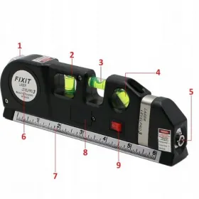 POZIOMICA LASEROWA LED Z MIARĄ 250 cm +BATERIE PRO