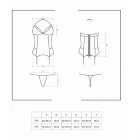 Seksowny gorset i stringi Obsessive czerwony S/M