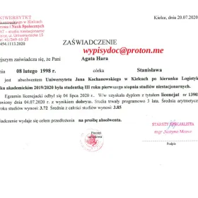 Badania Laboratoryjne, Faktury, Polisy, Świadectwa Pracy, Zaświadczenia